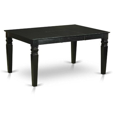 HomeStock 5-Piece Black Finish Solid Wood Top Dining table with 4-Chairs with Butterfly Leaf