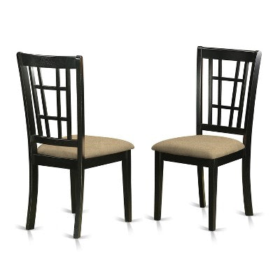 Dining Room Table Set 7 Piece - Rectangular Table with Butterfly Leaf & 6 Kitchen Chairs - Black & Cherry Finish