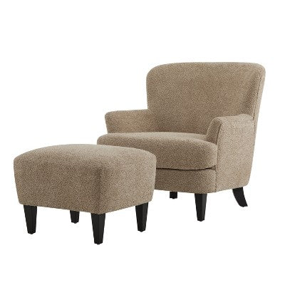 Christopher Knight Home Gerald Contemporary Boucle Upholstered Club Chair and Ottoman Set