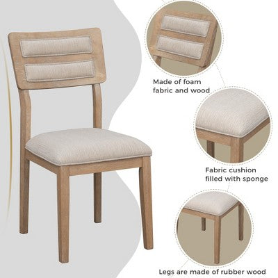 GDFStudio Monica 6 Piece Dining Set with Table and Upholstered Chairs