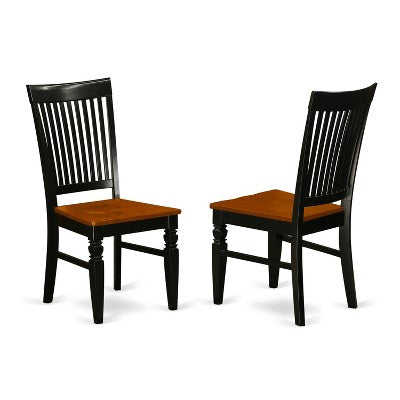 HomeStock Belmont 9 Pc Kitchen table set with a Dining Table and 8 Wood Seat Chairs in Black and Cherry