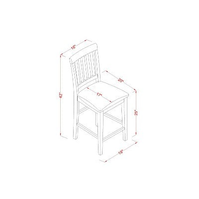 Counter Height Table Set - 3 Piece Dining Set with Stools - Rustic Kitchen Table