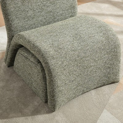 GDFStudio Amelia Modern Chenille Upholstered Armless Chair with Storage Ottoman