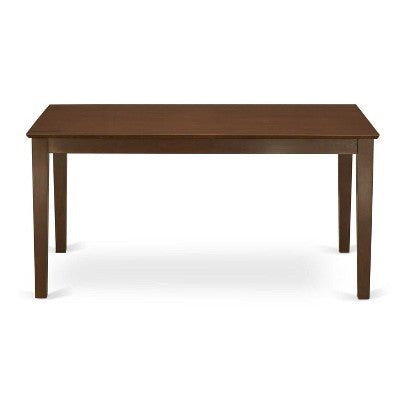 5-Piece Rectangular Mahogany Finish Solid Wood Top-Upholstered Dining Room Set-Seats 4