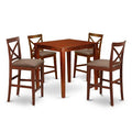 HomeStock 5-Pc Natural Brown Finish Solid Wood Top - Dining Room Set - Seats 4