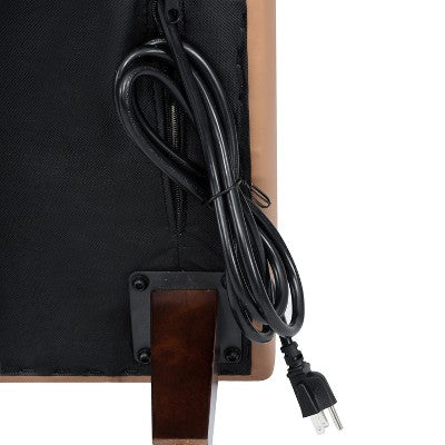 Flash Furniture HERCULES Artemis 3 Piece Upholstered Reception Set, 8 AC Outlets/4 USB/4 USB-C Ports and Wood Walnut Legs with Adjustable Floor Glides