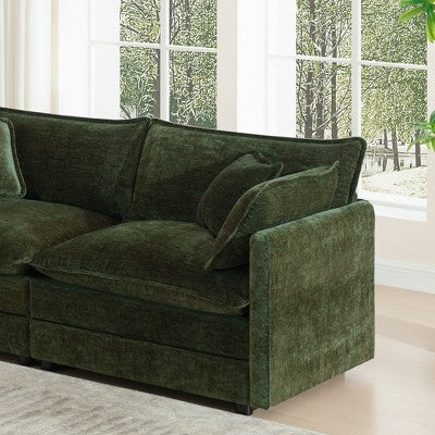 GDFStudio Kelsen Mid-century Modern 3 Piece Chenille Upholstered Sofa Set with Pillows
