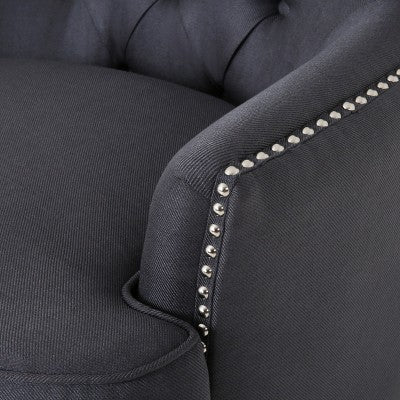 GDFStudio Jaxen Contemporary Fabric Tufted Club Chair and Ottoman Set