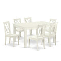 Rectangular Dining Table Set 7Pc - 42x60 Inch Table with 6 Double X Back Chairs - Kitchen Dining Room Set