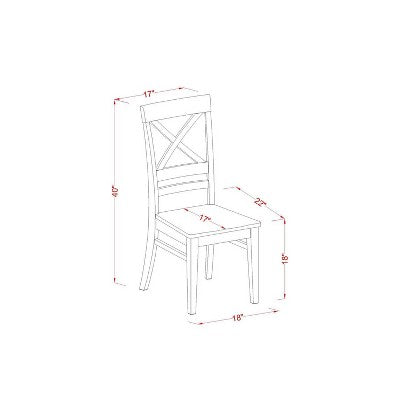 Renaissance Dining Set - 5 Piece Table & Chair Set - Rubber Wood - 42x60 Inch Table with Butterfly Leaf