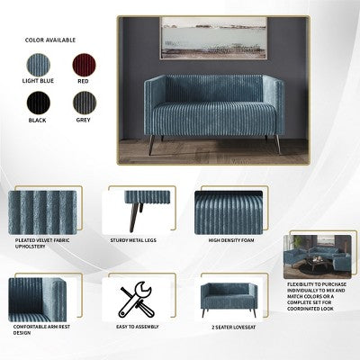 ChaletPosh Velvet Set Of 2 Sofa Set