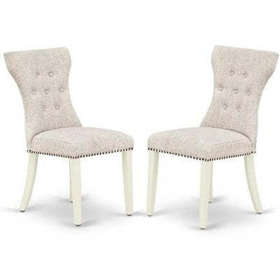 HomeStock Oval Table Linen Fabric Chairs Dinette Set