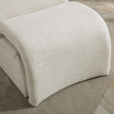 GDFStudio Amelia Modern Chenille Upholstered Armless Chair with Storage Ottoman