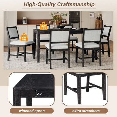 Merax 7-Piece Retro Dining Table Set for 6