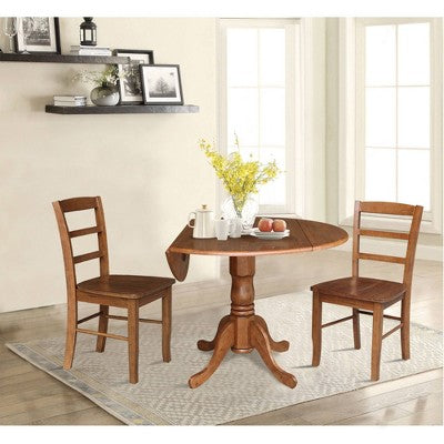 42 Albion Drop Leaf Dining Table with 4 Madrid Ladderback Chairs - International Concepts