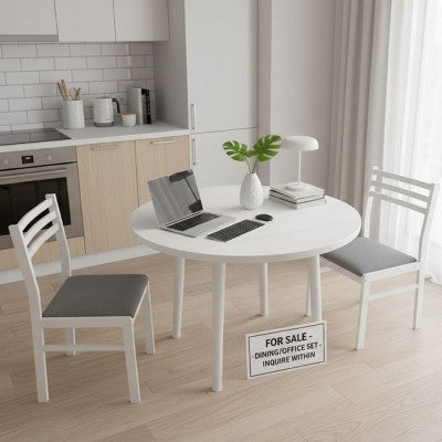 Homy Casa 3-Piece Drop-Leaf Dining Table Set with 2 Chairs  Space-Saving Kitchen Furniture