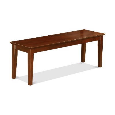 HomeStock 6-Piece Rectangle Mahogany Finish Solid Wood Top Dining Table with 1 Bench, 4 Chairs