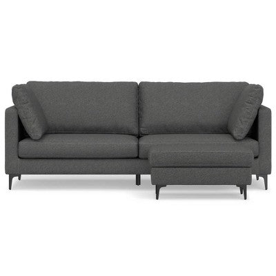 WyndenHall Lana 90 Mid Century Sofa with Ottoman Set
