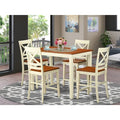 HomeStock Belmont Dining Counter Height Set- High Table And Dining Chairs