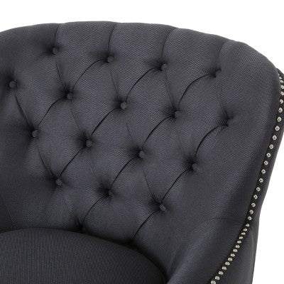 GDFStudio Jaxen Contemporary Fabric Tufted Club Chair and Ottoman Set