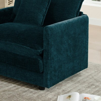 GDFStudio Kelsen Mid-century Modern 3 Piece Chenille Upholstered Sofa Set with Pillows