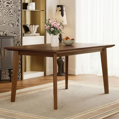 Rustic Wood Dining Table Set for 4, 5 Pieces Rectangular Table Set with Upholstered Chairs for Small Space Kitchen