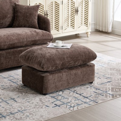 GDFStudio Sidney Modern 46 Chenille Upholstered Swivel Accent Chair with Ottoman and 3 Drawers