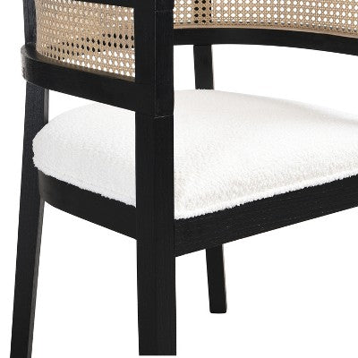 Christopher Knight Home Allen 3 Pieces Mid-Century Modern Wood and Cane Seating Set