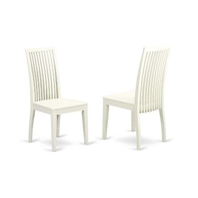 HomeStock 5-Piece Linen White Finish Solid Wood Top Dining table with 4 Chairs with Slat Back
