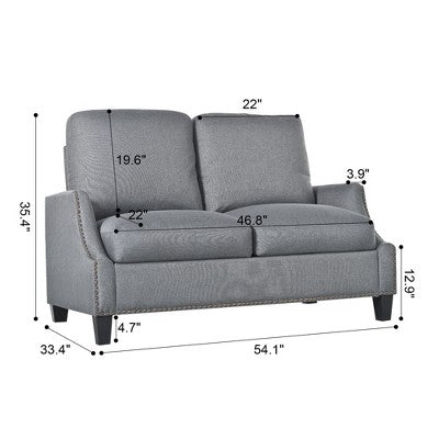 GDFStudio Cordoba Modern 3 Piece Upholstered Sofa Set with Nailhead Trim