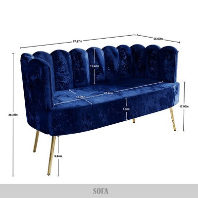 ChaletPosh Velvet Sofa with Bench And Coffee Table