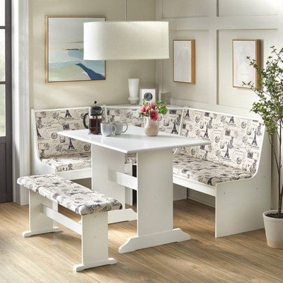 3pc Lacey Upholstered Nook Set - Buylateral