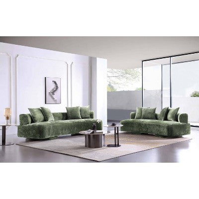 Manhattan Comfort 2pc Verandah Chenille Upholstered 112 Sofa and 90.6 Sofa Set