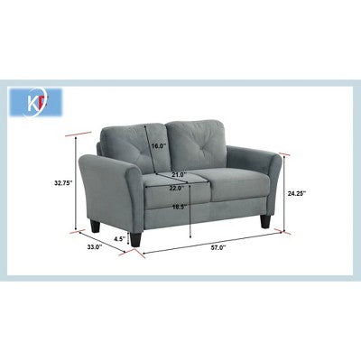 GDFStudio Klee Modern 6-Seater Velvet Upholstered Seating Set with Thick Cushions