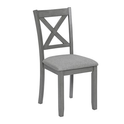 GDFStudio Loren Modern 7-Piece Solid Wood Upholstered Dining Table and Chairs Set