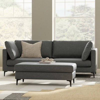 WyndenHall Lana 90 Mid Century Sofa with Ottoman Set