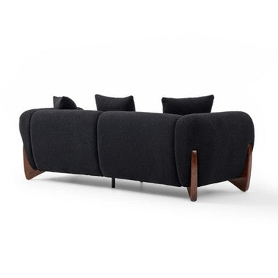 Modern Boucle Fabric Sofa Set - 1 Sofa and 2 chairs with Sleek Wooden Legs for Living Room or Home Office - Morden Fort