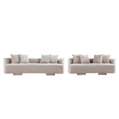 Manhattan Comfort 2pc Verandah Chenille Upholstered 112 Sofa and 90.6 Sofa Set