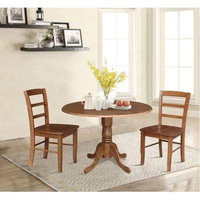 42 Albion Drop Leaf Dining Table with 4 Madrid Ladderback Chairs - International Concepts