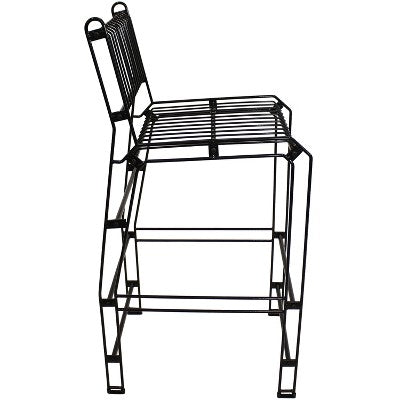 Sunnydaze 3-Piece Indoor Furniture Steel Wire Bar Set with Faux Woodgrain Tabletop - Brown - 3 pc