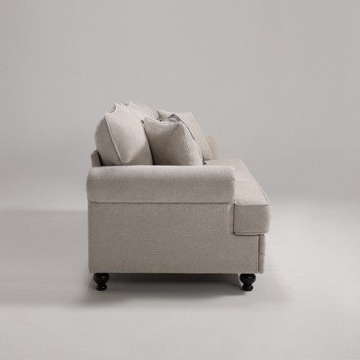 Piece Living Room Set, Modern Farmhouse Chenille Sofa and Loveseat with Nailhead Trim, Floral Accent Chair