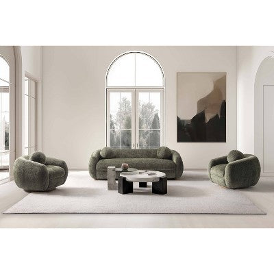 Manhattan Comfort 3pc Tribeca Chenille Upholstered 85.8 Sofa and 2 Accent Chairs