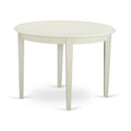 HomeStock 5-Piece Linen White Solid Wood Top - Round Dining Room Set - Seats-4
