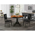 HomeStock ANVA3 Black Round Pedestal Dining Set