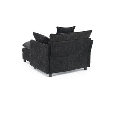 GDFStudio Lewis 39.4 Modern Chenille Upholstered Accent Chair with Ottoman