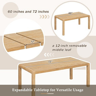 6-Piece Extendable Dining Set with 4 Upholstered Chairs & Bench, 60-72 Mid-Century Modern Kitchen Table with Curved Legs - ModernLuxe