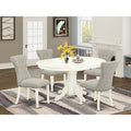 HomeStock Oval Table Linen Fabric Chairs Dinette Set