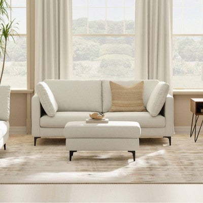 WyndenHall Lana 76 Mid Century Sofa with Ottoman Set