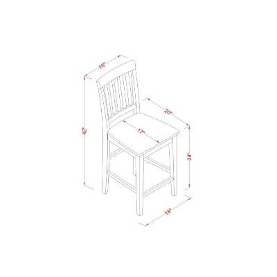 Counter Height Dining Set - 5 Piece Table & Chair Set - Modern Kitchen Furniture