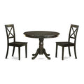 HomeStock 3-Pc Cappuccino Solid Wood Top - Dining Room Set - Seats 4